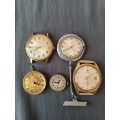 !!! Crazy R1 start !!! Collectors Assortment of watch faces, including a Roamer and Rotary