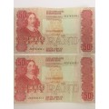 !!! UNCIRCULATED S.A R50 NOTES IN SEQUENCE!!!