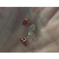 9 CARAT GOLD * RUBY RED STUD EARRINGS* AWESOME