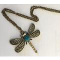 **BEAUTIFUL DRAGONFLY PENDANT WITH CHAIN**