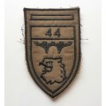 Original SADF 44 Para Brigade.  44 Engineers Squadron Shoulder Flash, Work Dress.  Nutria. `44`
