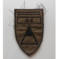 Original SADF 44 Para Brigade.  Alpha Company Shoulder Flash, Work Dress.  Nutria.  `44`