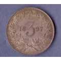 1897 3 Pence Zuid Afrikaansche Republiek - as per scan