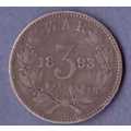 1893 3 Pence Zuid Afrikaansche Republiek - as per scan