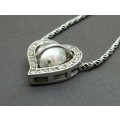 *CRAZY R1 START* Sterling Silver Heart Shaped pendent with stone
