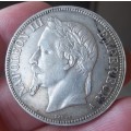*CRAZY R1 START* France 5 Francs 1867 - Beautiful condition - R253 worth of Silver