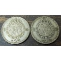 *CRAZY R1 START* Sweden 1 Krona 1943 & 1946 - R70 worth of Silver