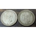 *CRAZY R1 START* Sweden 1 Krona 1943 & 1946 - R70 worth of Silver