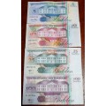 *CRAZY R1 START* Suriname 5,10,25,100 Gulden 1990`s