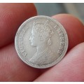 *CRAZY R1 START* British India 1/4 Rupee 1894 - Nice coin