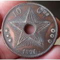 *CRAZY R1 START* Belgian Congo 10 Centimes 1894 - *Scarce*