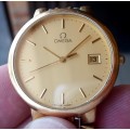 *CRAZY R1 START* OMEGA deVille Gold-Plated men`s dress watch - Needs a battery