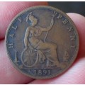 *CRAZY R1 START* UK 1/2 Penny 1891