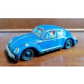 [NK140] retro hobby Beetle tin plate minicar Volkswagen made in Japan color blue blue friction type