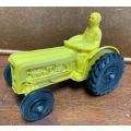 Vintage Unbranded Yellow Rubber PVC Plastic Tractor Retro Agriculture