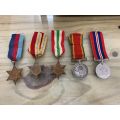 WW2 Group of 5 Medals Awarded to J.A. Vorster