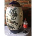 WOW !!!! AN EXTRA  LARGE JAPANESE HAND PAINTED AND SIGNED PORCELAIN EGG 1980.s