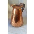 Stunning Antique Copper Quart Jug with stamp of Crown and Initials, Clearly marked
