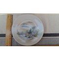 Beautiful. Japanese Plate with waterwheel and Mount Fuji unsigned