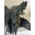 GORGEOUS BRASS STATUE OF A FIGHTING ROOSTER #1