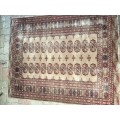 WELL WORN GENUINE WOOL HAND KNOTTED BOKHARA PERSIAN CARPET 1540 X 1250mm