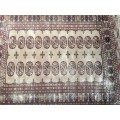 WELL WORN GENUINE WOOL HAND KNOTTED BOKHARA PERSIAN CARPET 1540 X 1250mm