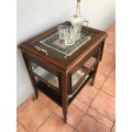 WOW !!! STUNNING OLD DARK OAK DRINKS TROLLEY ON CASTORS AND WITH A REMOVABLE TRAY