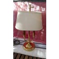 vintage Brass Table Lamp with Height adjustable lamp shade