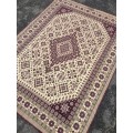 GORGEOUS NIKZAD YAZD IRANIAN COTTON FLOOR RUG / THROW  1470 X 1980mm signed by the maker