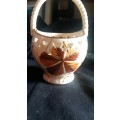 Vintage Flora Gouda 160 Holland Porcelain Basket. 12 cm x 8 cm