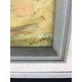 WOW !!! STUNNING OIL ON CANVAS IN A VINTAGE FRAME signed 375 X 690 mm
