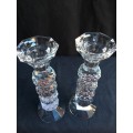 Beautiful pair of designer crystal ball candle sticks