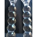 Beautiful pair of large designer crystal ball candle sticks