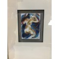 STUNNING!!! NUDE WATER COLOR BY FAMOUS S.A.ARTIST JAN VISSER 1995 - EXCELLENT INVESTMENT