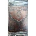Beautiful Well Used Vintage Glass and  Fine Leather Cladded Decanter with Leather Cladded stopper