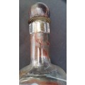 Beautiful Well Used Vintage Glass and  Fine Leather Cladded Decanter with Leather Cladded stopper