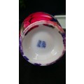 Stunning Signed  Japanese fine Porcelain Cloisonne Eggshell Vase Hand Painted Purple with Pink flowe
