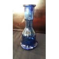 Beautiful 32 cm Tall Blue thick Glass Bottle/Vase