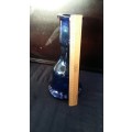 Beautiful 32 cm Tall Blue thick Glass Bottle/Vase
