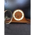 WOW !!! STUNNING MAHOGANY CASED FRANZ HERMLE MANTLE CLOCK WITH THE KEY IN PERFECT WORKING ORDER