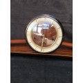 STUNNING MAHOGANY CASED BALANCE WHEEL MANTLE CLOCK IN FULL WORKING ORDER WITHOUT THE KEY