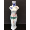 Beautiful Chinese Blue and white Porcelain Traditional Dress Bud Vase.