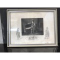 WOW !!!  STUNNING FRAMED ENGRAVING OF CROMWELL VIEWING THE DEAD BODY OF CHARLES 1st