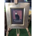 Cat Lovers Delight, W.Kimble Print of a Cat in a Stunning Gold Sprayed Beach wood Frame