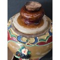 Stunning Rare Vintage Hand Painted Huadiao rice wine pottery container from Shaoxing China.