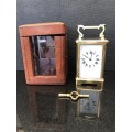 STUNNING SOLID BRASS AND GLASS CHIMING FRENCH CARRIAGE CLOCK IN ORIGINAL CASE WORKING 100%