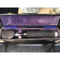 WOW !!! Old Vintage Cased Ophthalmoscope Medical Eye Examination Optical Instrument In Working Order
