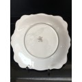 Wow!!! Ultra Rare c1940s "MEADOWSIDE" Fine Bone Bell China scalloped Cake serving Plate with handles