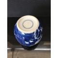 Stunning Collectible Antique Chinese Kangxi Double Blue Ring Prunus Ginger 11 cm. no Lid