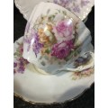 Absolutely Beautiful Antique Fine Raised Porcelain Petite Victorian Style Rose Bouquet Tea Trio